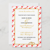 カナダフェイク金ゴールドパーソナライズされたトリム 招待状 (正面)