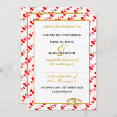 カナダフェイク金ゴールドパーソナライズされたトリム 招待状 (正面/裏面)