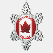 カナダフラグオーナメントカナダクリスマス装飾品 スノーフレークピューターオーナメント (右)