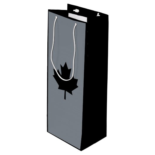 カナダブラックメープルリーフディスプレイ ワインギフトバッグ (正面アングル)