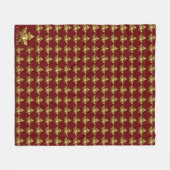 カナダブランケット金ゴールドカナダメープルリーフブランケット フリースブランケット (正面(横))