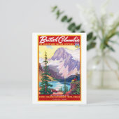 カナダブリティッシュコロンビアのビンテージのポスターが復元 ポストカード (スタンド正面)