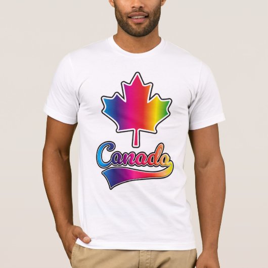 カナダプライドレインボーロゴ Tシャツ (正面)