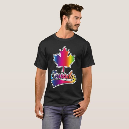 カナダプライドレインボーロゴ Tシャツ (正面フル)