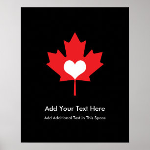 カナダプライド- I Love Canada Maple Leaf ポスター