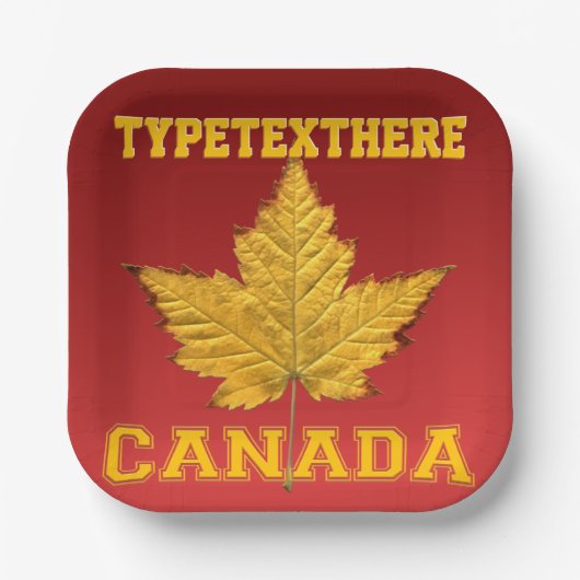 カナダプレートパーソナライズされたカナダチーム紙プレート ペーパープレート (正面)