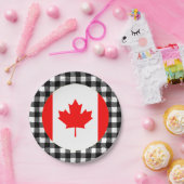 カナダプレート、バッファロー・プレイド&カナダ国旗 ペーパープレート (パーティー)