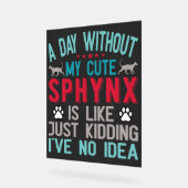 カナダヘアレススフィンクス猫オーナーおもしろいことわざ アクリルサイン (傾斜)