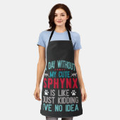 カナダヘアレススフィンクス猫オーナーおもしろいことわざ エプロン (着用した状態)