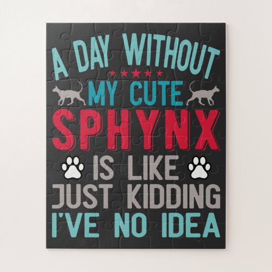 カナダヘアレススフィンクス猫オーナーおもしろいことわざ ジグソーパズル (縦)