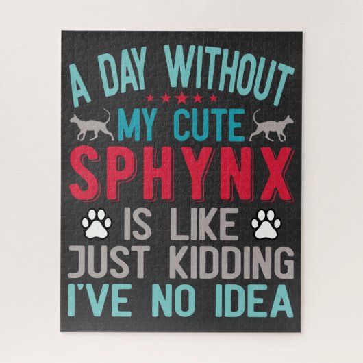 カナダヘアレススフィンクス猫オーナーおもしろいことわざ ジグソーパズル (縦)