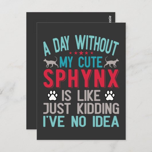 カナダヘアレススフィンクス猫オーナーおもしろいことわざ ポストカード (正面/裏面)