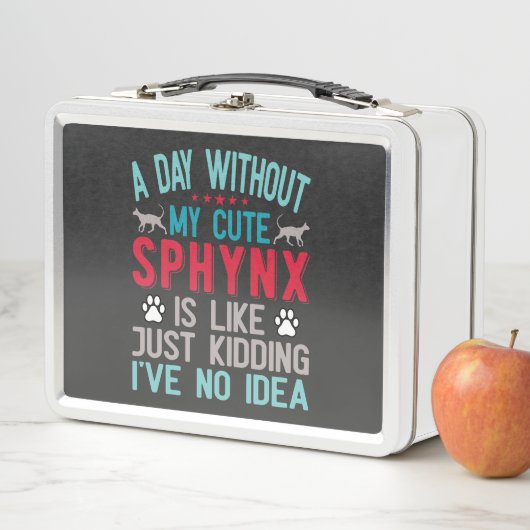 カナダヘアレススフィンクス猫オーナーおもしろいことわざ メタルランチボックス (インサイチュ)