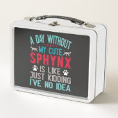 カナダヘアレススフィンクス猫オーナーおもしろいことわざ メタルランチボックス (正面)