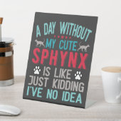 カナダヘアレススフィンクス猫オーナーおもしろいことわざ 台座サイン (インサイチュ)