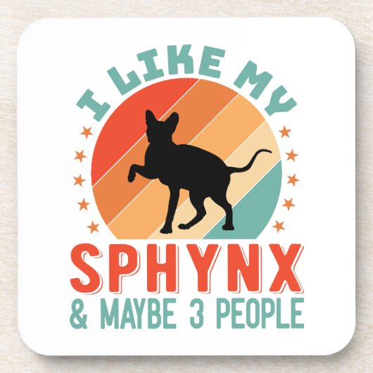 カナダヘアレススフィンクス猫オーナーユーモア コースター (正面)
