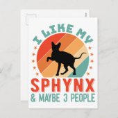 カナダヘアレススフィンクス猫オーナーユーモア シーズンポストカード (正面/裏面)