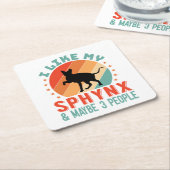 カナダヘアレススフィンクス猫オーナーユーモア スクエアペーパーコースター (アングル)