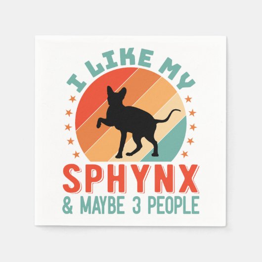 カナダヘアレススフィンクス猫オーナーユーモア スタンダードカクテルナプキン (正面)
