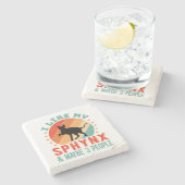 カナダヘアレススフィンクス猫オーナーユーモア ストーンコースター (横)