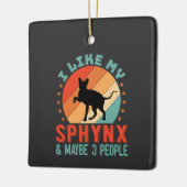 カナダヘアレススフィンクス猫オーナーユーモア セラミックオーナメント (左)
