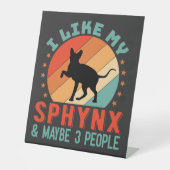 カナダヘアレススフィンクス猫オーナーユーモア 台座サイン (正面)