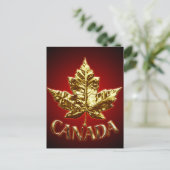 カナダポストカード金ゴールドカナダお土産はがき ポストカード (スタンド正面)