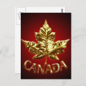 カナダポストカード金ゴールドカナダお土産はがき ポストカード (正面/裏面)