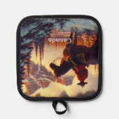 カナダマウンティロッキーズクリスマスツリーオーナメント 鍋敷き (正面)