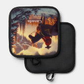 カナダマウンティロッキーズクリスマスツリーオーナメント 鍋敷き (正面/裏面)