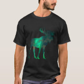 カナダムースと北ライトスカイ雲自然 Tシャツ (正面)