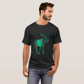 カナダムースと北ライトスカイ雲自然 Tシャツ (正面フル)