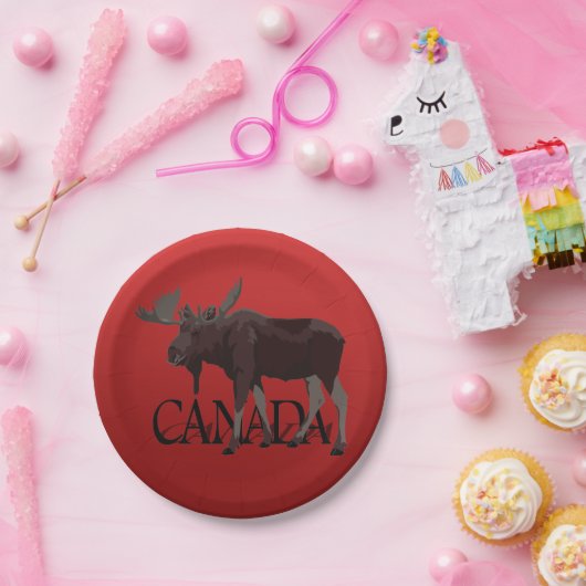 カナダムースプレートカナダデイ紙プレート ペーパープレート (パーティー)