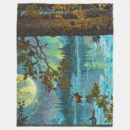 カナダムース&ウィンタームーン フリースブランケット