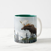 カナダムース&マウンテンズワイルドライフ自然 ツートーンマグカップ (正面右)