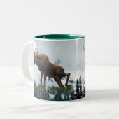 カナダムース&マウンテンズワイルドライフ自然 ツートーンマグカップ (正面左)