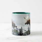 カナダムース&マウンテンズワイルドライフ自然 ツートーンマグカップ (中央)