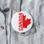 カナダメープルの葉の赤いホワイトピンボタン 缶バッジ (インサイチュ)