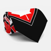 カナダメープルオンレッド白黒 ネクタイ (ロール)