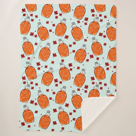 カナダメープルシロップ模様 シェルパブランケット (正面)