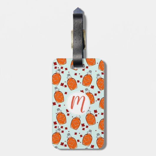 カナダメープルシロップ模様 ラゲッジタグ (裏面縦)