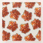 カナダメープルシロップ飴パターン ガラスコースター (正面)