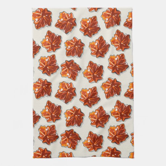 カナダメープルシロップ飴パターン キッチンタオル (縦)