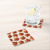 カナダメープルシロップ飴パターン スクエアペーパーコースター (インサイチュ)