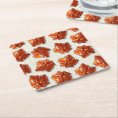 カナダメープルシロップ飴パターン スクエアペーパーコースター (アングル)