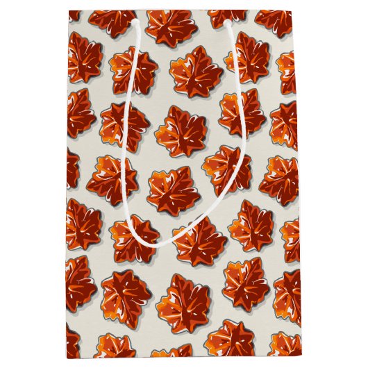 カナダメープルシロップ飴パターン ミディアムペーパーバッグ (正面)