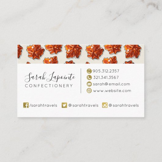 カナダメープルシロップ飴パターン 名刺 (裏面)