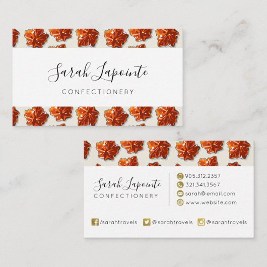 カナダメープルシロップ飴パターン 名刺 (正面/裏面)