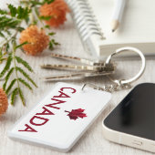 カナダメープルリーフと名前 キーホルダー (正面右)