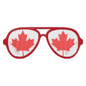 カナダメープルリーフのフラグパーティーの影 |カナダの日 アビエーターサングラス (正面)
